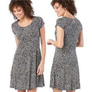 Michael Kors Black & White Sleeveless Dress - Size L